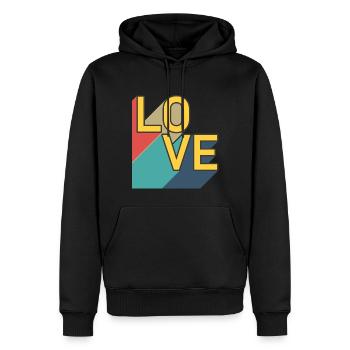 AMOUR - Rétro - Sweat à capuche Premium bio Homme - noir - Devant - Nico (187cm)