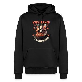 Horreur Ramen Halloween Ramen Nouilles effrayantes - Sweat à capuche Premium bio Homme - noir - Devant - Nico (187cm)