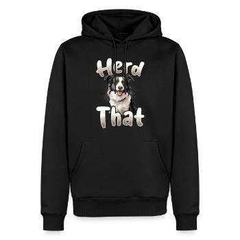 Chien Border Collie - Troupeau qui - Sweat à capuche Premium bio Homme - noir - Devant - Nico (187cm)