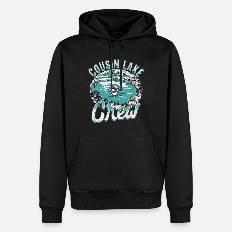 Équipage du lac Cousin - Sweat à capuche Premium bio Homme - noir