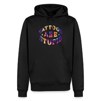 Les tatouages sont stupides - Sweat à capuche Premium bio Homme - noir - Devant - Nico (187cm)
