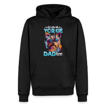 Yorkshire Terrier Chien Yorkie - Coolest Yorkie Dad - Sweat à capuche Premium bio Homme - noir - Devant - Nico (187cm)