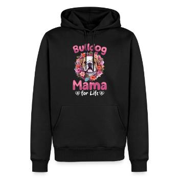 Amateur de bouledogue anglais britannique Bulldog Mama pour Lif - Sweat à capuche Premium bio Homme - noir - Devant - Nico (187cm)