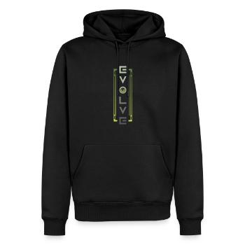 Evolutionärer Blick - Männer Premium Bio Hoodie - Schwarz - Vorne - Nico (187cm)