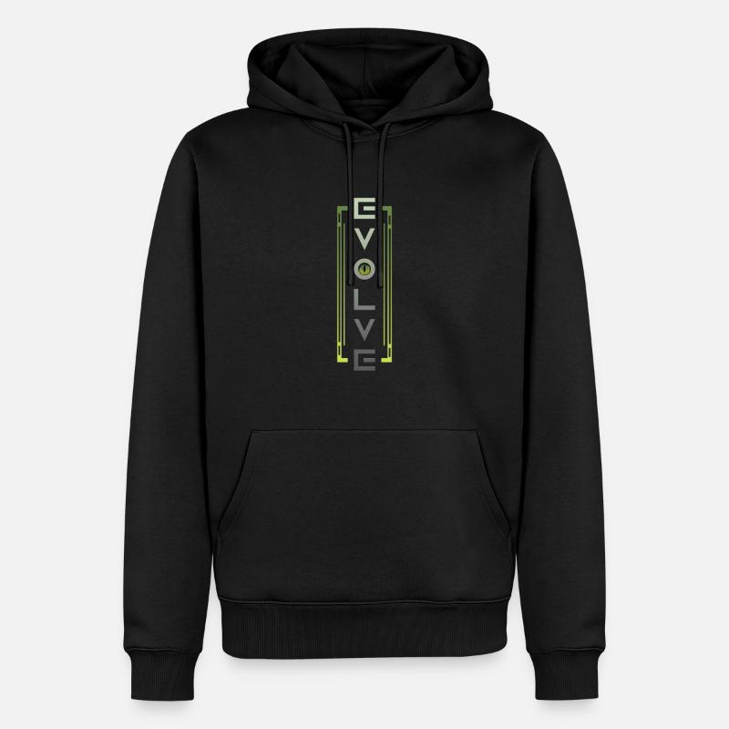 Evolutionärer Blick - Männer Premium Bio Hoodie - Schwarz