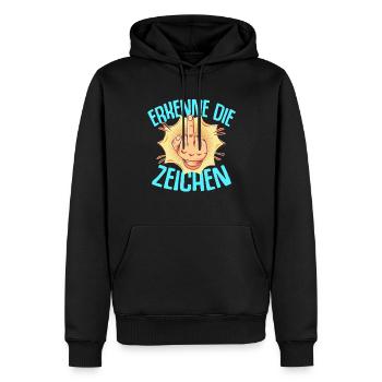 Mittelfinger Skelett Hand Funshirt Stinkefinger - Männer Premium Bio Hoodie - Schwarz - Vorne - Nico (187cm)