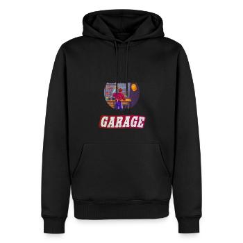 Bricolage Garage - Humour Bricoleur - Sweat à capuche Premium bio Homme - noir - Devant - Nico (187cm)