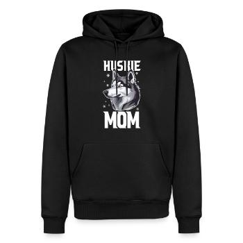 Chien de traîneau Huskie Alaska Sports d’hiver - Sweat à capuche Premium bio Homme - noir - Devant - Nico (187cm)