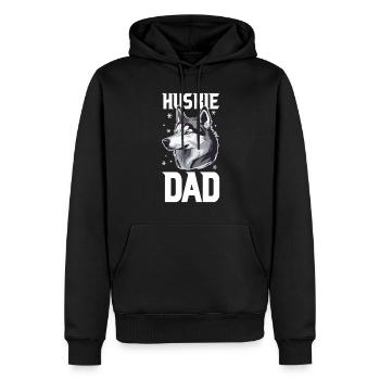 Chien de traîneau Huskie Alaska Sports d’hiver - Sweat à capuche Premium bio Homme - noir - Devant - Nico (187cm)