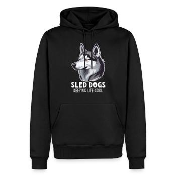 Chien de traîneau Huskie Alaska Sports d’hiver - Sweat à capuche Premium bio Homme - noir - Devant - Nico (187cm)