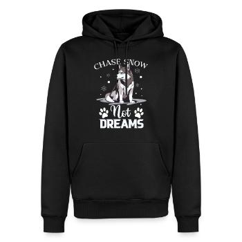 Chien de traîneau Huskie Alaska Sports d’hiver - Sweat à capuche Premium bio Homme - noir - Devant - Nico (187cm)