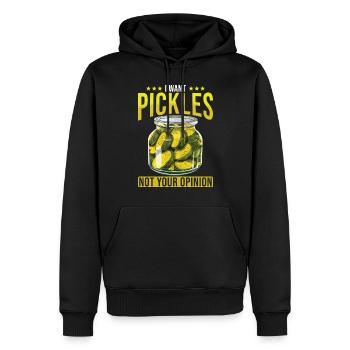 Pickles Lover concombre mariné cadeau - Sweat à capuche Premium bio Homme - noir - Devant - Nico (187cm)
