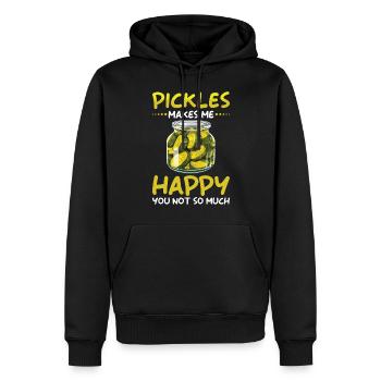 Pickles Lover concombre mariné cadeau - Sweat à capuche Premium bio Homme - noir - Devant - Nico (187cm)