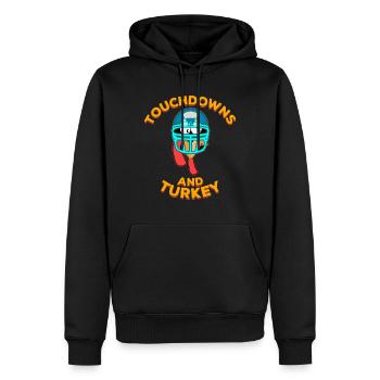 Touchdowns and Turkey Thanksgiving Football - Männer Premium Bio Hoodie - Schwarz - Vorne - Nico (187cm)