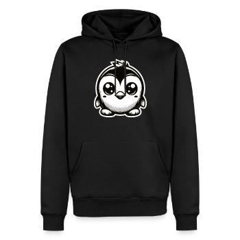 Pinguin Baby Niedliches Kawaii-Tier - Männer Premium Bio Hoodie - Schwarz - Vorne - Nico (187cm)