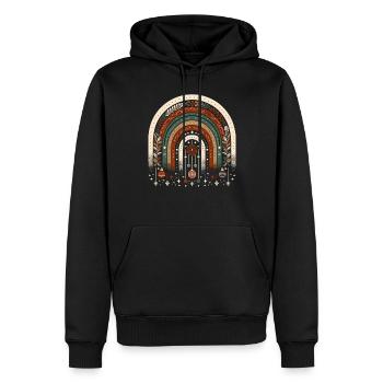 Weihnachtskranz böhmischer Regenbogen Weihnachten - Männer Premium Bio Hoodie - Schwarz - Vorne - Nico (187cm)
