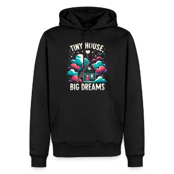 Tiny House Owner Builder - Tiny House Big Dreams - Männer Premium Bio Hoodie - Schwarz - Vorne - Nico (187cm)