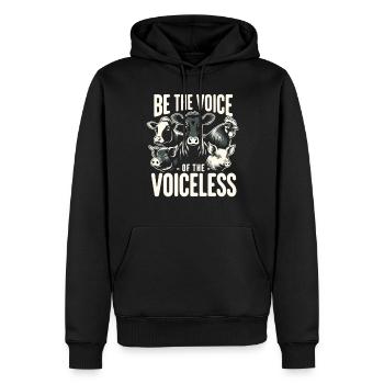 Droits des animaux Vegan Soyez la voix des sans-voix - Sweat à capuche Premium bio Homme - noir - Devant - Nico (187cm)