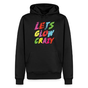 Let's Glow Crazy Glow Party 80s Retro CostumeParty - Men’s Premium Organic Hoodie - black - Front - Nico (187cm)