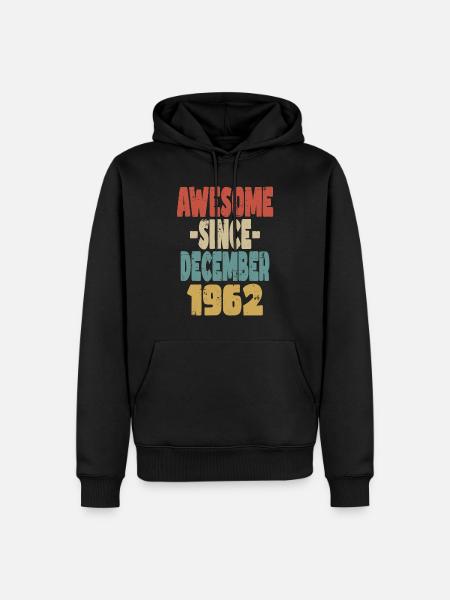 Awesome December 1962 - Men’s Premium Organic Hoodie - black