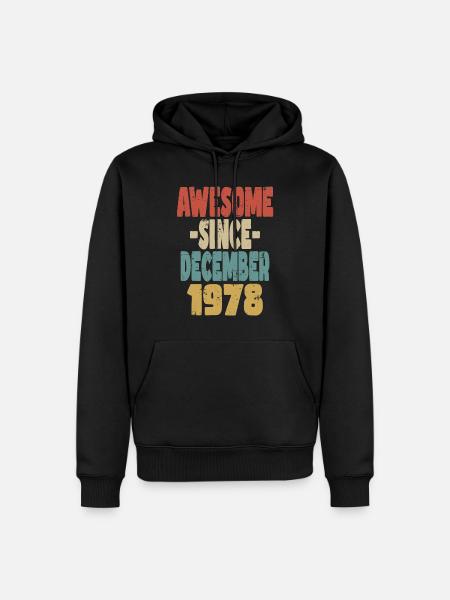 Awesome December 1978 - Men’s Premium Organic Hoodie - black