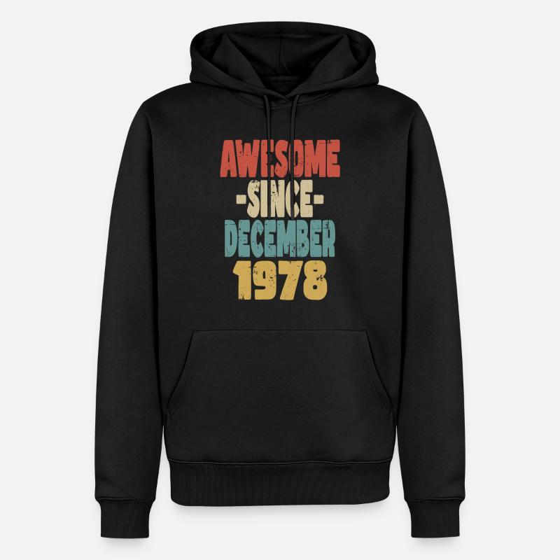 Fantastischer Dezember 1978 - Männer Premium Bio Hoodie - Schwarz