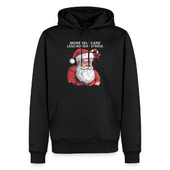 Santé mentale Noël Anti-Noël - Sweat à capuche Premium bio Homme - noir - Devant - Nico (187cm)