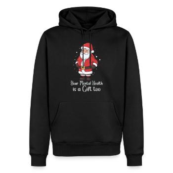 Santé mentale Noël Anti-Noël - Sweat à capuche Premium bio Homme - noir - Devant - Nico (187cm)