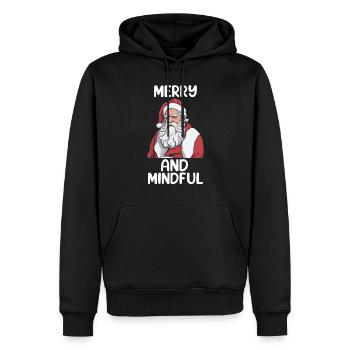 Santé mentale Noël Anti-Noël - Sweat à capuche Premium bio Homme - noir - Devant - Nico (187cm)