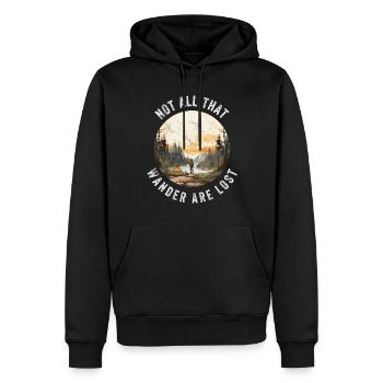 Tous ceux qui errent ne sont pas perdus - Sweat à capuche Premium bio Homme - noir - Devant - Nico (187cm)