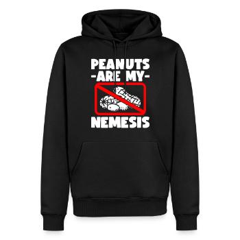 Allergie aux arachides Allergie aux noix - Sweat à capuche Premium bio Homme - noir - Devant - Nico (187cm)