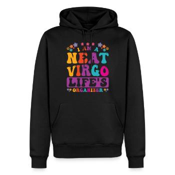 Personnalité du zodiaque Vierge Groovy Cool Vierge Idée - Sweat à capuche Premium bio Homme - noir - Devant - Nico (187cm)