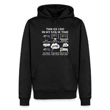 Things I Do in my Spare Time - Rugby Union - Men’s Premium Organic Hoodie - black - Front - Nico (187cm)