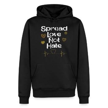Verbreiten Sie Liebe statt Hass - Männer Premium Bio Hoodie - Schwarz - Vorne - Nico (187cm)