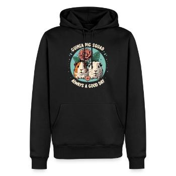 Cochon d’Inde amant pomme de terre à fourrure - Sweat à capuche Premium bio Homme - noir - Devant - Nico (187cm)