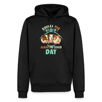 Cochon d’Inde amant pomme de terre à fourrure - Sweat à capuche Premium bio Homme - noir - Devant - Nico (187cm)