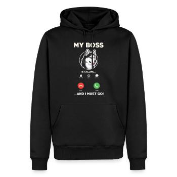 Siberian Husky - Männer Premium Bio Hoodie - Schwarz - Vorne - Nico (187cm)