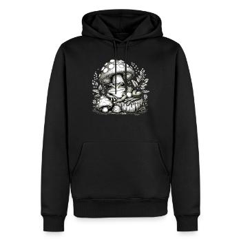 Cottagecore Esthétique Vintage Nature Forêt - Sweat à capuche Premium bio Homme - noir - Devant - Nico (187cm)