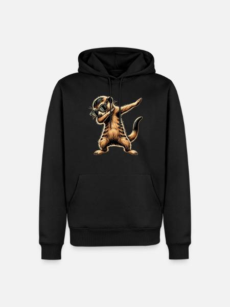 Dabbing Erdmännchen mit Sonnenbrille Cool Erdmännchen - Männer Premium Bio Hoodie - Schwarz