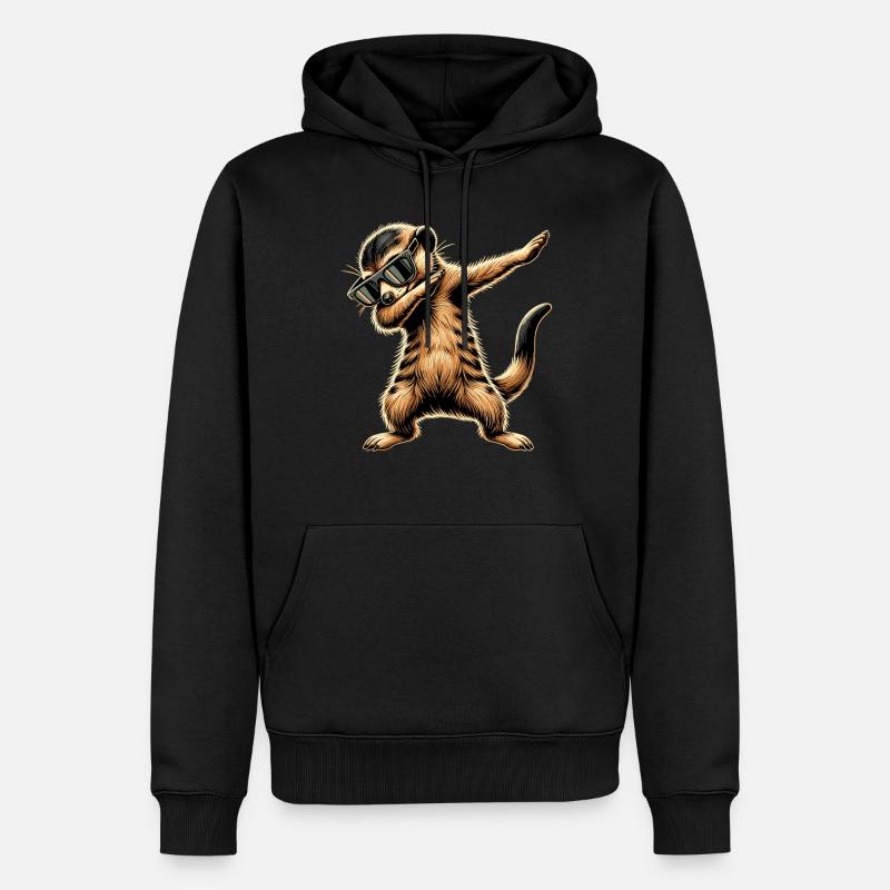 Dabbing Erdmännchen mit Sonnenbrille Cool Erdmännchen - Männer Premium Bio Hoodie - Schwarz