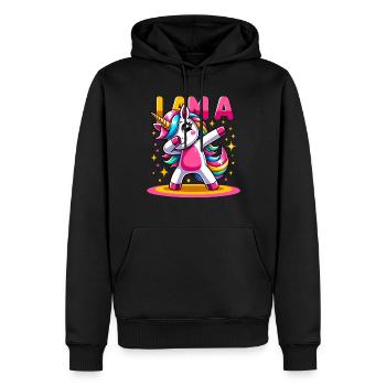 Einhorn Dabbing Niedlicher Regenbogen Ich bin ein Einhorn - Männer Premium Bio Hoodie - Schwarz - Vorne - Nico (187cm)