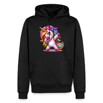 Dabbing Licorne Dab Move Danse Licorne Arc-en-ciel - Sweat à capuche Premium bio Homme - noir - Devant - Nico (187cm)