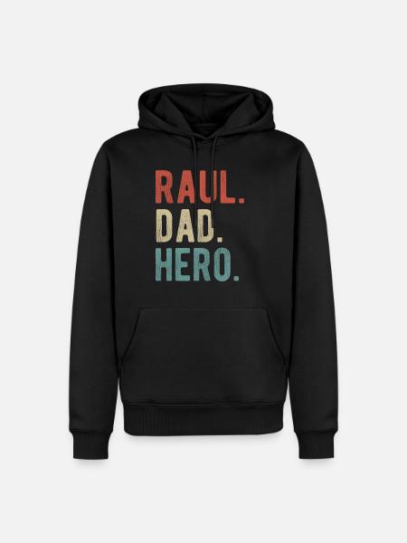 Raul Papa Held - Männer Premium Bio Hoodie - Schwarz