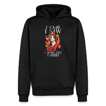 Jules César Histoire romaine Empire romain - Sweat à capuche Premium bio Homme - noir - Devant - Nico (187cm)