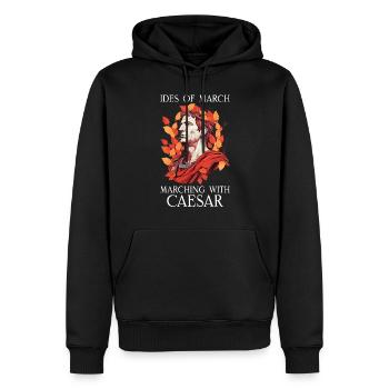 Jules César Histoire romaine Empire romain - Sweat à capuche Premium bio Homme - noir - Devant - Nico (187cm)