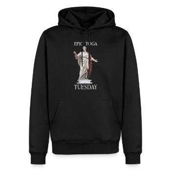 Jules César Histoire romaine Empire romain - Sweat à capuche Premium bio Homme - noir - Devant - Nico (187cm)