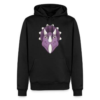 Triceratops Dino Kopf Dinosaurier - Männer Premium Bio Hoodie - Schwarz - Vorne - Nico (187cm)