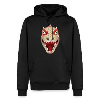 Dinosaure Allosaurus - Sweat à capuche Premium bio Homme - noir - Devant - Nico (187cm)