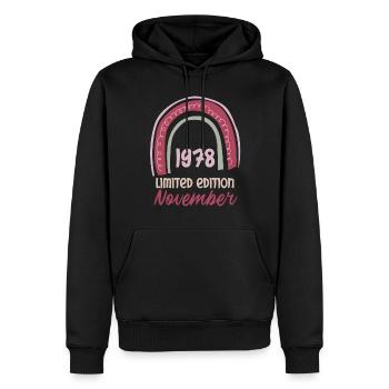November 1978 Mann Frau 45. Geburtstag Limited Edi - Männer Premium Bio Hoodie - Schwarz - Vorne - Nico (187cm)