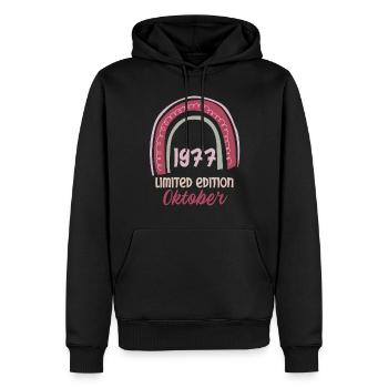 Oktober 1977 Mann Frau 46. Geburtstag Limited Edi - Männer Premium Bio Hoodie - Schwarz - Vorne - Nico (187cm)